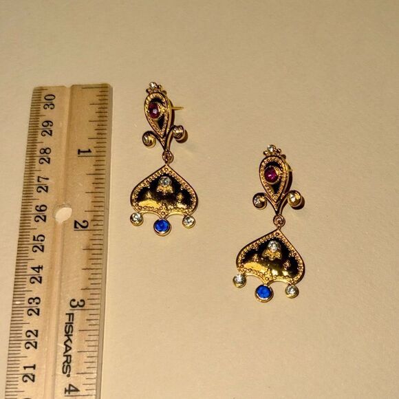 Vintage dangle earrings N849 - Picture 4 of 6